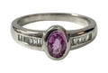 18K White Gold W/Pink Sapphire & Diamond Ring Size M (US 6.25)