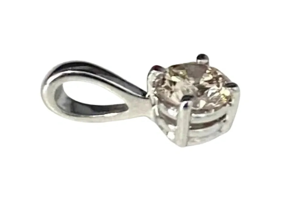18K White Gold & 0.22CT Diamond Single Stone Pendant