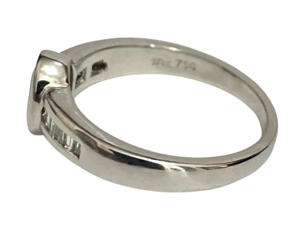 18K White Gold W/Pink Sapphire & Diamond Ring Size M (US 6.25)