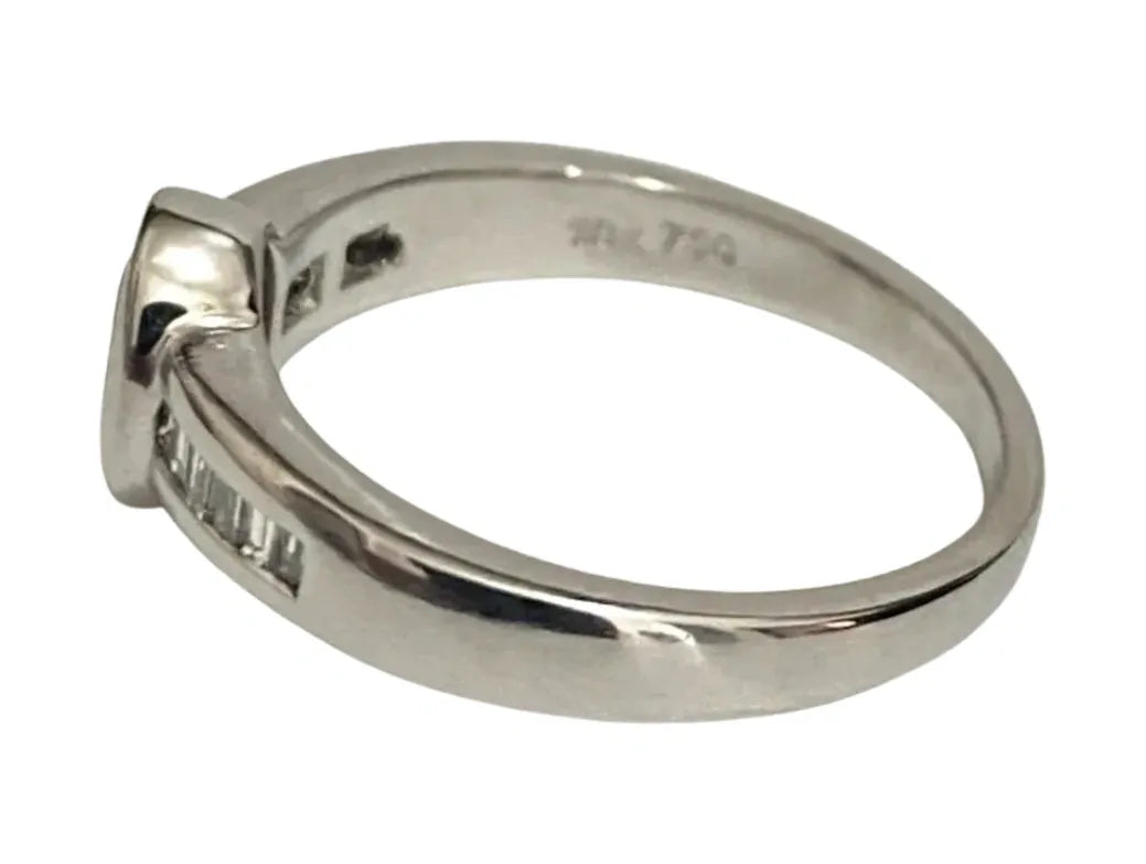 18K White Gold W/Pink Sapphire & Diamond Ring Size M (US 6.25)