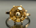 18K Yellow Gold & Orange Stone Set Ring Size M (US 6.15)