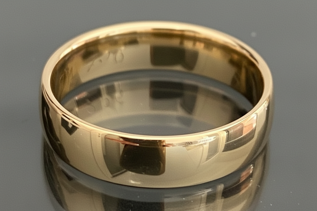 9K Yellow Gold Plain polished wide Wedding Band Ring Size V 1/2 (US 11)