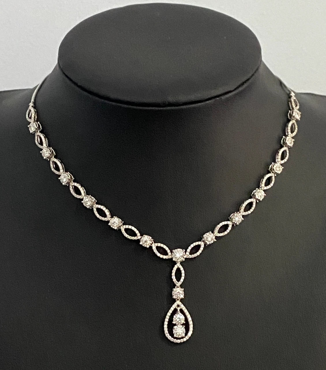 18K White Gold & 2.50CT Diamond Statement Drop Necklace