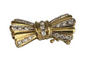 Vintage 18ct Yellow Gold Diamond Set Ribbon Bow-Shaped Necklace & Chain Clasp