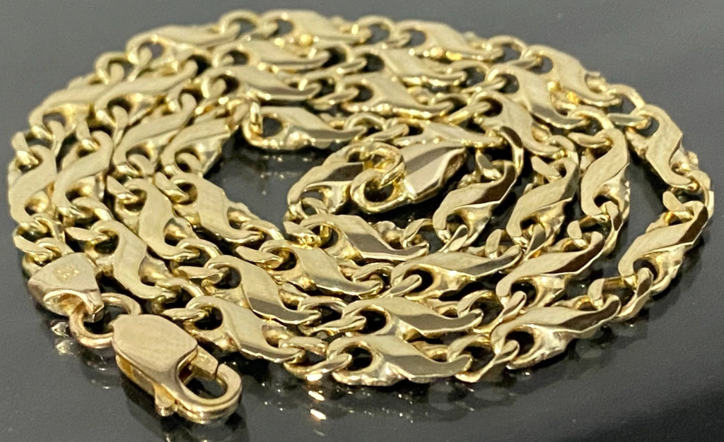 9K Yellow Gold Infinity Link Chain Necklace 43.50cm Long