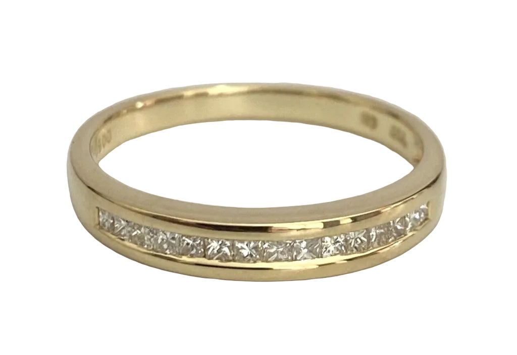 18K Yellow Gold 0.50CT Diamond Eternity Wedding Band Ring Size N 1/2 (US 7)
