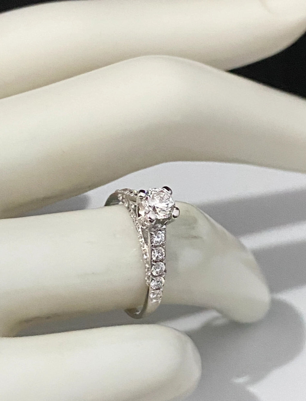 10K White Gold and 0.75CT Diamond Engagement Ring Size L - 5 1/2