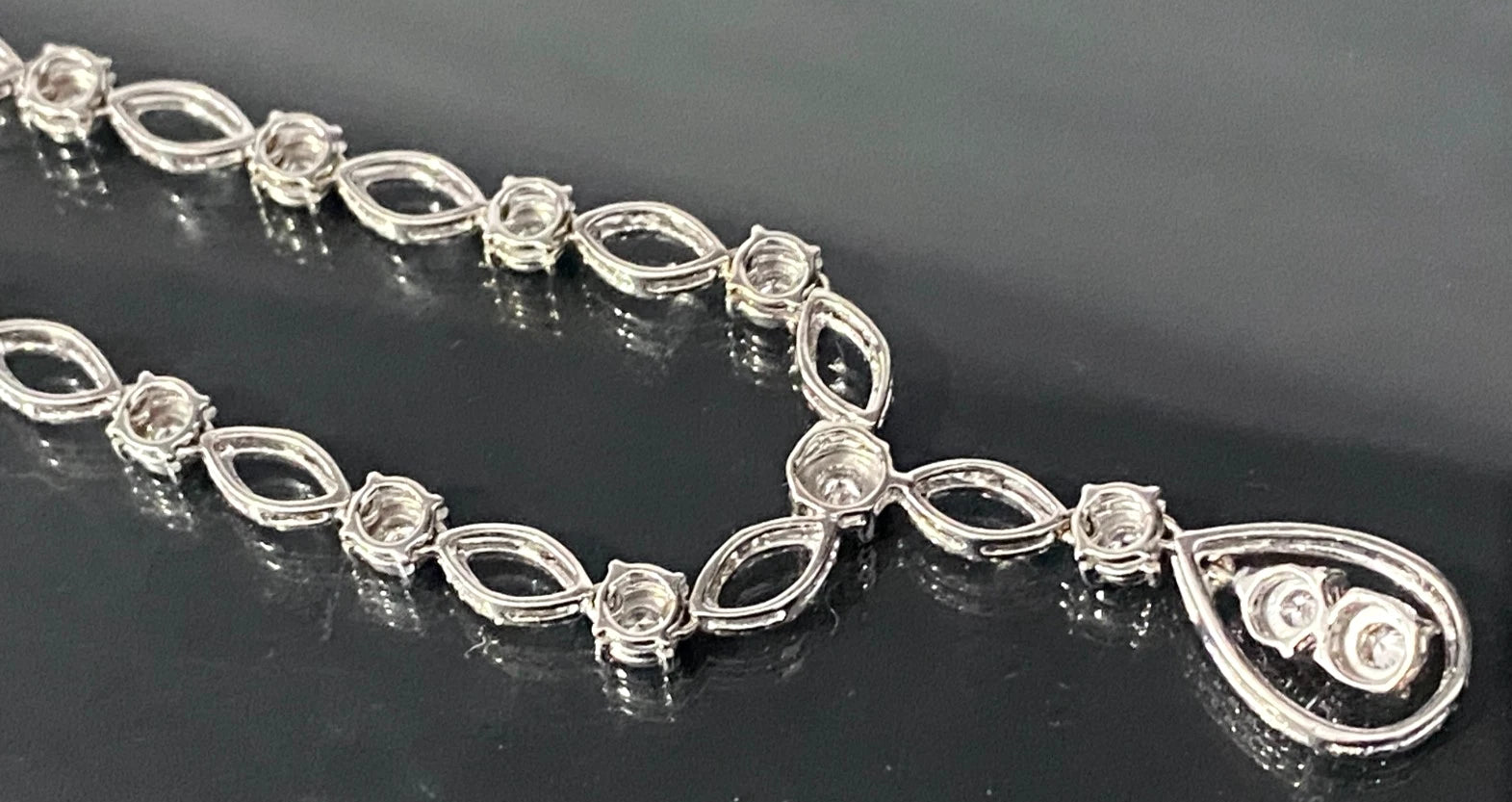 18K White Gold & 2.50CT Diamond Statement Drop Necklace