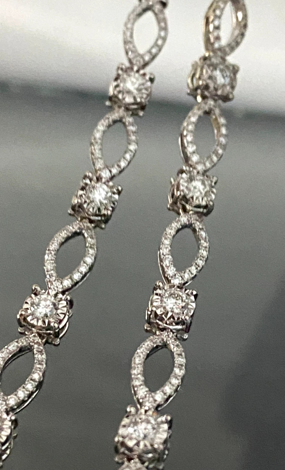 18K White Gold & 2.50CT Diamond Statement Drop Necklace