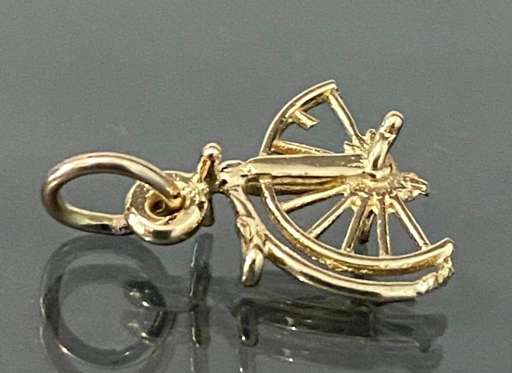 9K Yellow Gold Unicycle Charm / Pendant