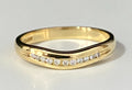 18K Yellow Gold & Diamond Curved Wedding Band Ring Size N 1/2 - 7