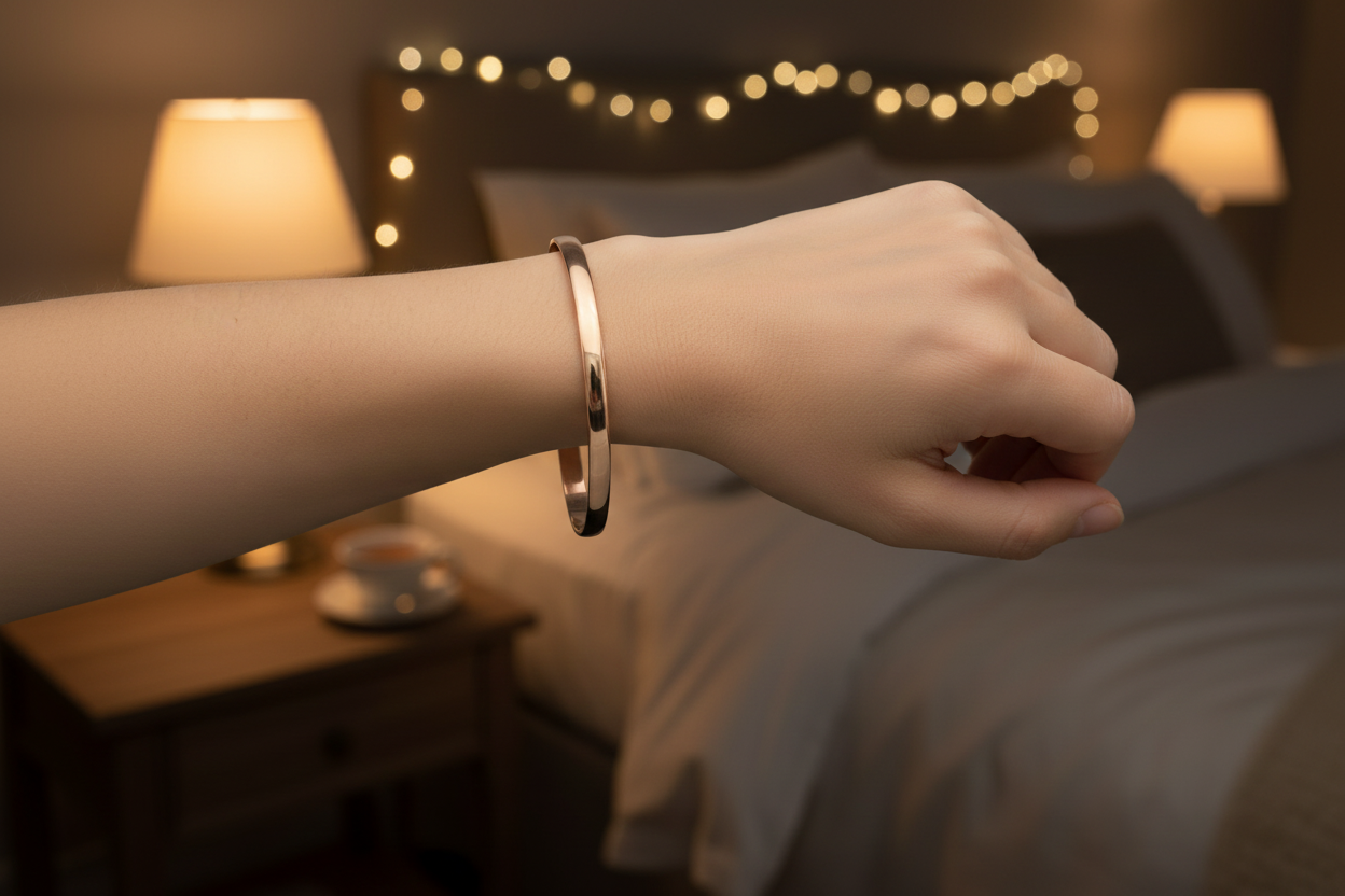 9K Rose Gold Solid Oval Plain Bangle 65mm