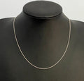 18K White Gold Wheat Link Chain Necklace 45cm Long