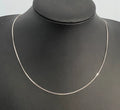 18K White Gold Curb Link Chain Necklace 46cm Long
