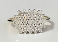 9K Yellow Gold & 0.50CT Diamond Cluster Ring Size K - 5 1/8