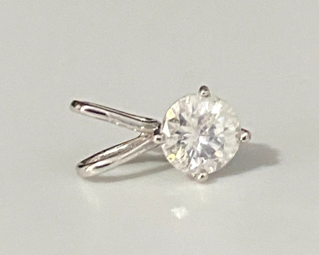 14K White Gold & 0.35CT Diamond Single Stone Pendant