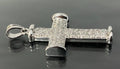 Large 9K White Gold W/ 1.00CT Diamond Cross Pendant