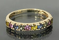 9K Yellow Gold W/Vari-hue Sapphire Eternity Ring Size M 1/2 - 6 1/2