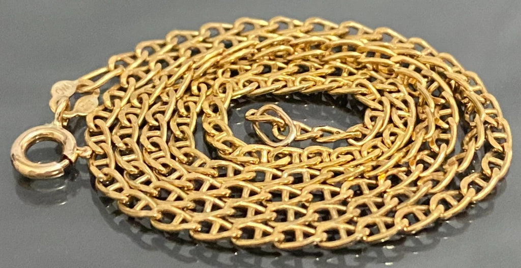 9K Yellow Gold Anchor Link Chain Necklace - 45.0cm Long