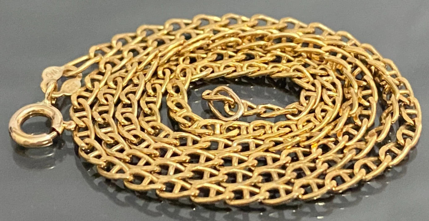 9K Yellow Gold Anchor Link Chain Necklace - 45.0cm Long