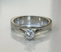 14K White Gold & 0.25CT Diamond High Set Solitaire Ring Size L 1/2 - 5 7/8