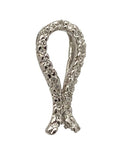 18K White Gold Brilliant Diamond Ribbon Pendant - 15mm