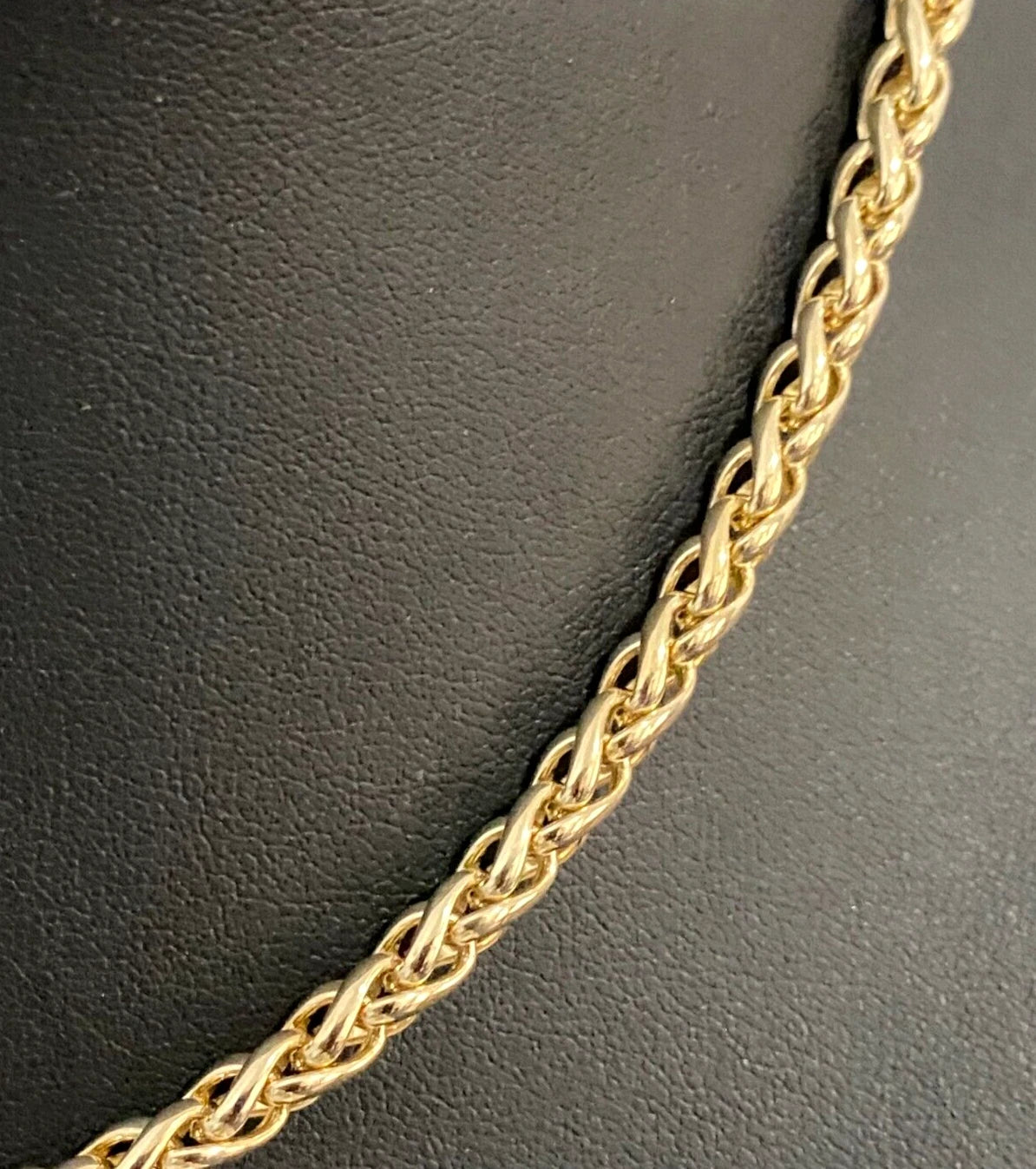 9K Yellow Gold Wheat Link Chain Necklace 41cm Long