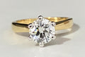 18K Yellow Gold & 1.30CT Diamond Solitaire Engagement Ring - Size M 1/2 (6.50)