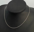 18K White Gold Short Cable Link Chain Necklace 40cm Long