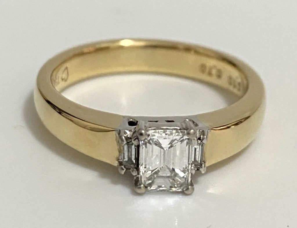 18K Yellow Gold & Diamond Solitaire Engagement Ring - Size T (US 9.75)