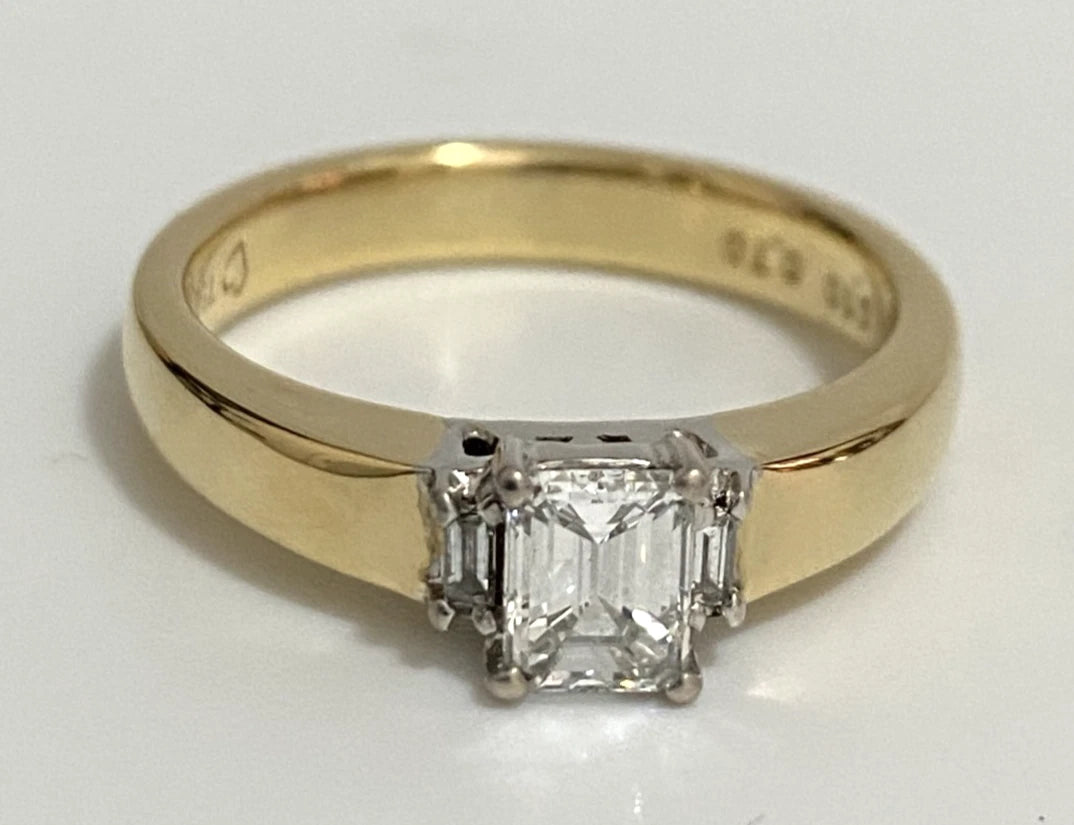 18K Yellow Gold & Diamond Solitaire Engagement Ring - Size T (US 9.75)