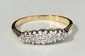 Art Deco 18K Yellow Gold & Diamond Five Stone Ring Size K 1/2 - 5 3/8