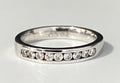 18K White Gold & 0.25CT Diamond Channel Set Ring Size M - 6