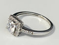 9K White Gold & Cubic Zirconia Engagement Ring size M 1/2 - 6 1/4