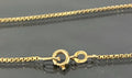 18K Yellow Gold Box Link Chain Necklace 46cm Long
