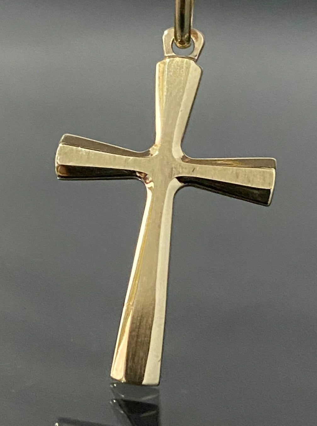 Italian 9K Yellow Gold Cross Pendant 38.50mm High
