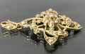 Art Nouveau 9K Yellow Gold & Seed Pearls Pendant 40.80mm High