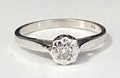 9K White Gold & Diamond Solitaire Ring Size L 1/2 - 5 7/8
