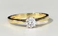 18K Yellow Gold & 0.25CT Diamond Solitaire Engagement Ring Size M - 6 1/4