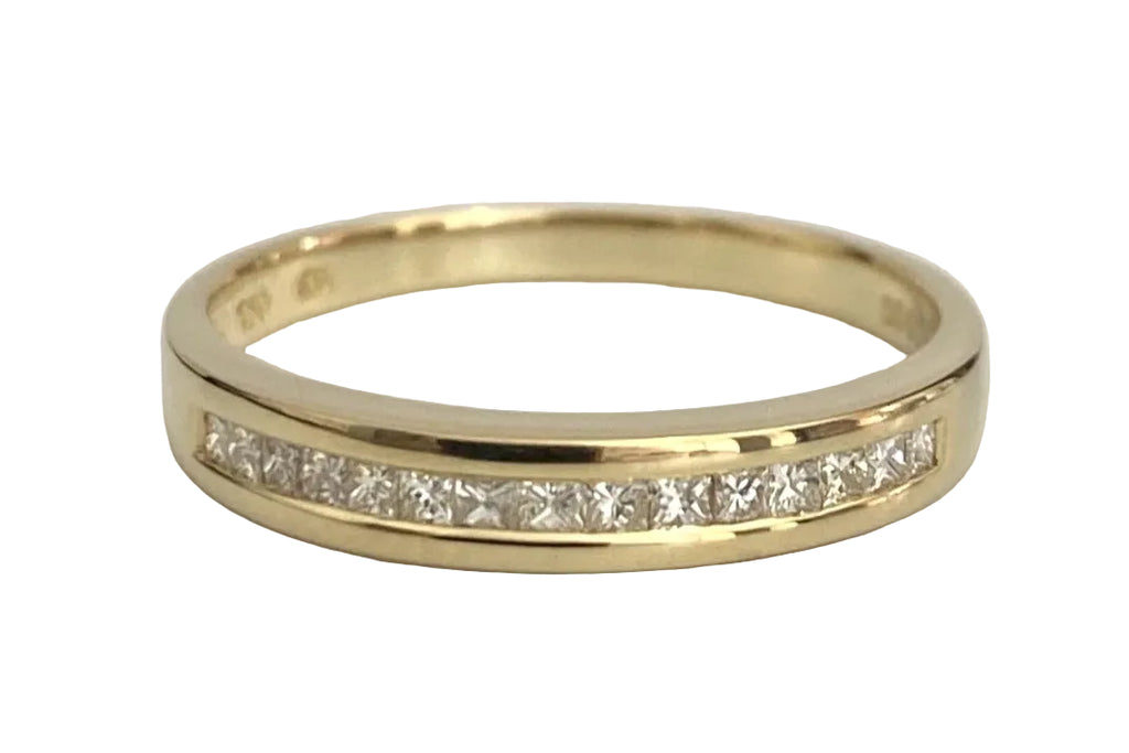 18K Yellow Gold 0.50CT Diamond Eternity Wedding Band Ring Size N 1/2 (US 7)