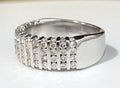 Heavy 18K White Gold & 1.20CT Brilliant Diamond Band Ring Size O - 7