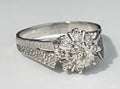 18K White Gold & 0.30CT Diamond Cluster Ring Size Q - 8