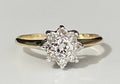 14K Yellow Gold & 0.45CT Diamond Cluster Ring Size Q - 8