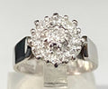 18K White Gold & 0.45CT Diamond Cluster Ring Size K - 5 1/8