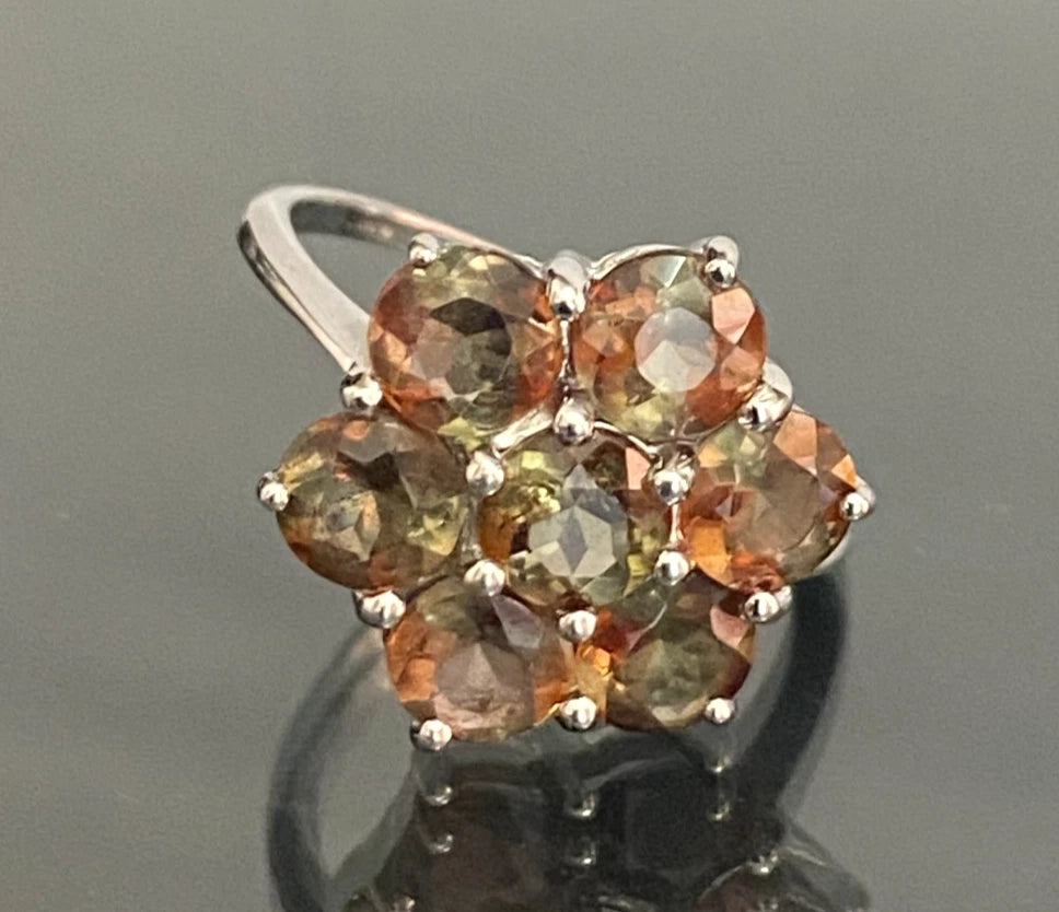 9CT White Gold Andalusite Cluster Ring Size L 1/2 (US 6) – Jordans ...