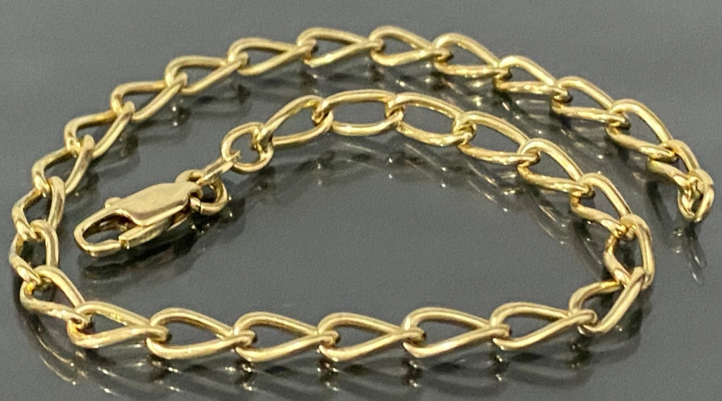 18K Yellow Gold Curb Link Bracelet 19.50cm Long