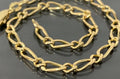 18K Yellow Gold Figaro Link Bracelet 21cm Long