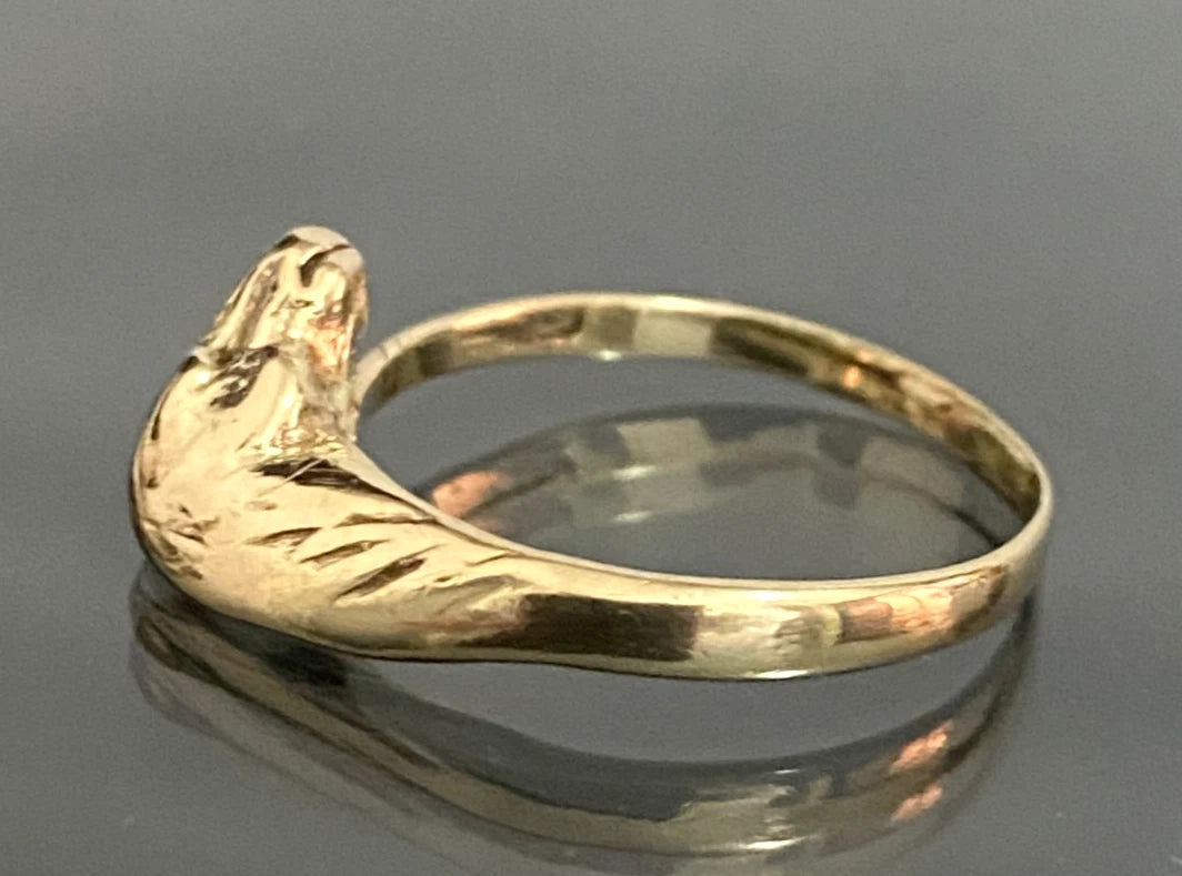 Vintage 9CT Yellow Gold Horse Head Ring – Equestrian Jewellery – Size K (5.25)