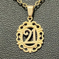 9K Yellow Gold 21 Pendant 18.70mm