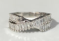 9K White Gold & 0.90CT Diamond Crossover Ring Size L - 5 3/4